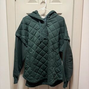 Quilted Dark Green Hoodie